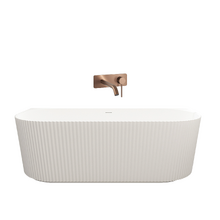 Salem Oval Acrylic Back to Wall Bath with Bronze Wall Mixer Set